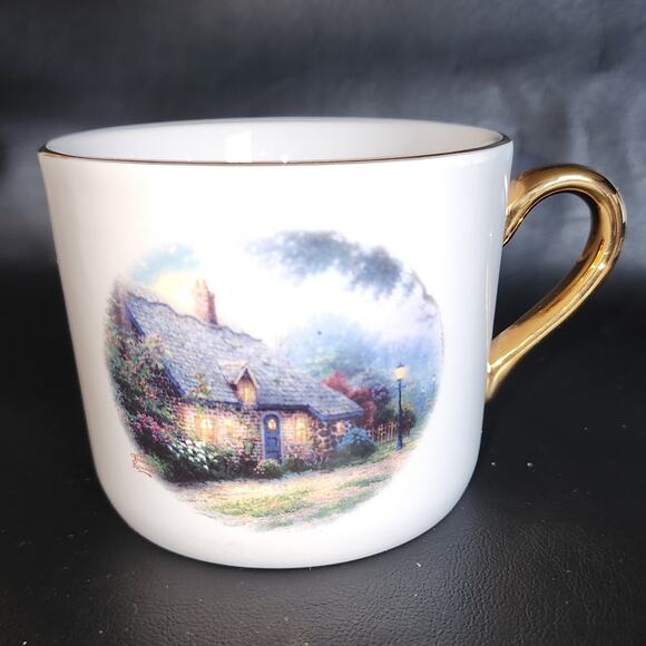 Thomas Kinkade Coffee Mug Cup Moonlight Cottage Teleflora - Picture 3 of 5